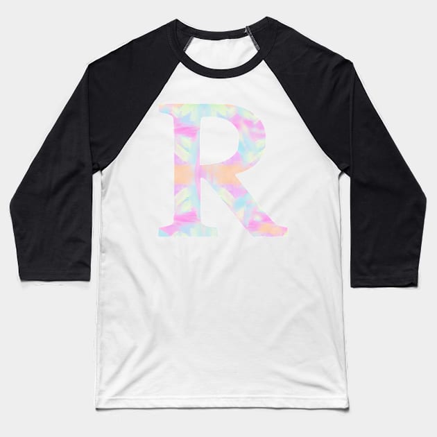 The Letter R Rainbow Design Baseball T-Shirt by Claireandrewss